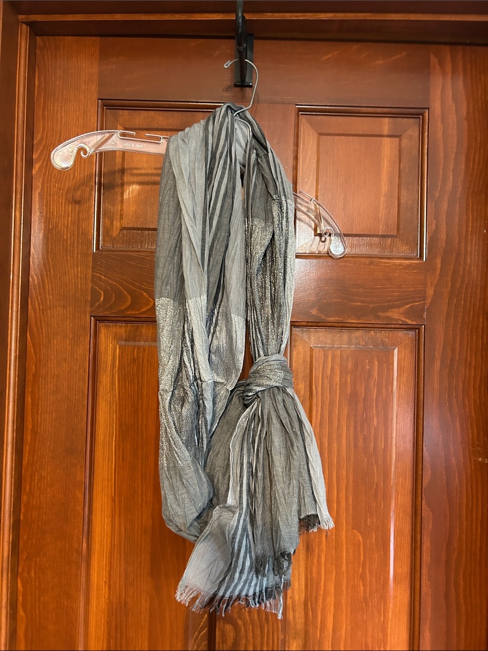 Gray Metallic Accent Scarf - Unbranded